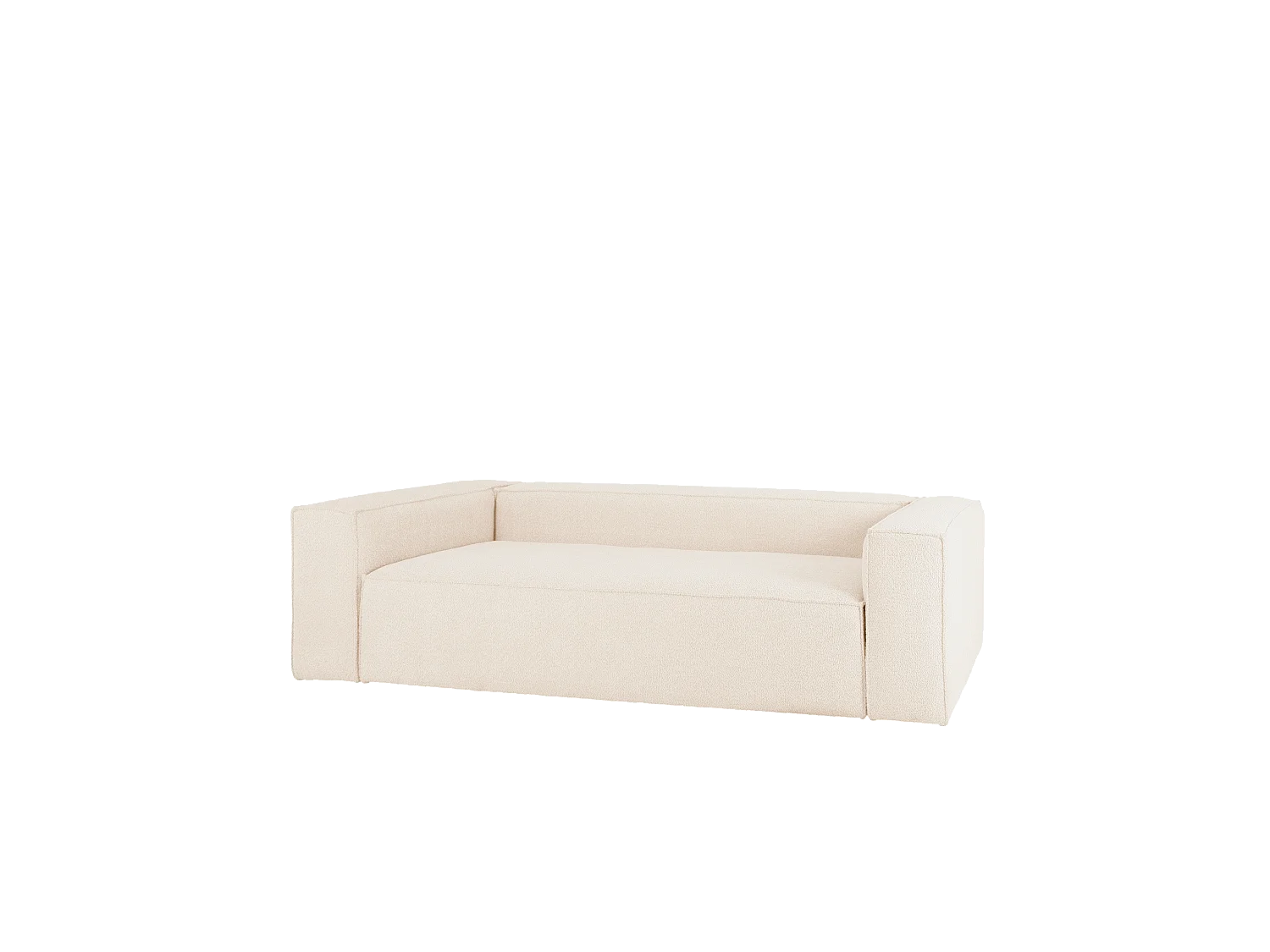 Sofá de 4 plazas de bouclé color blanco de 260x110cm - LOLA - DECOWOOD