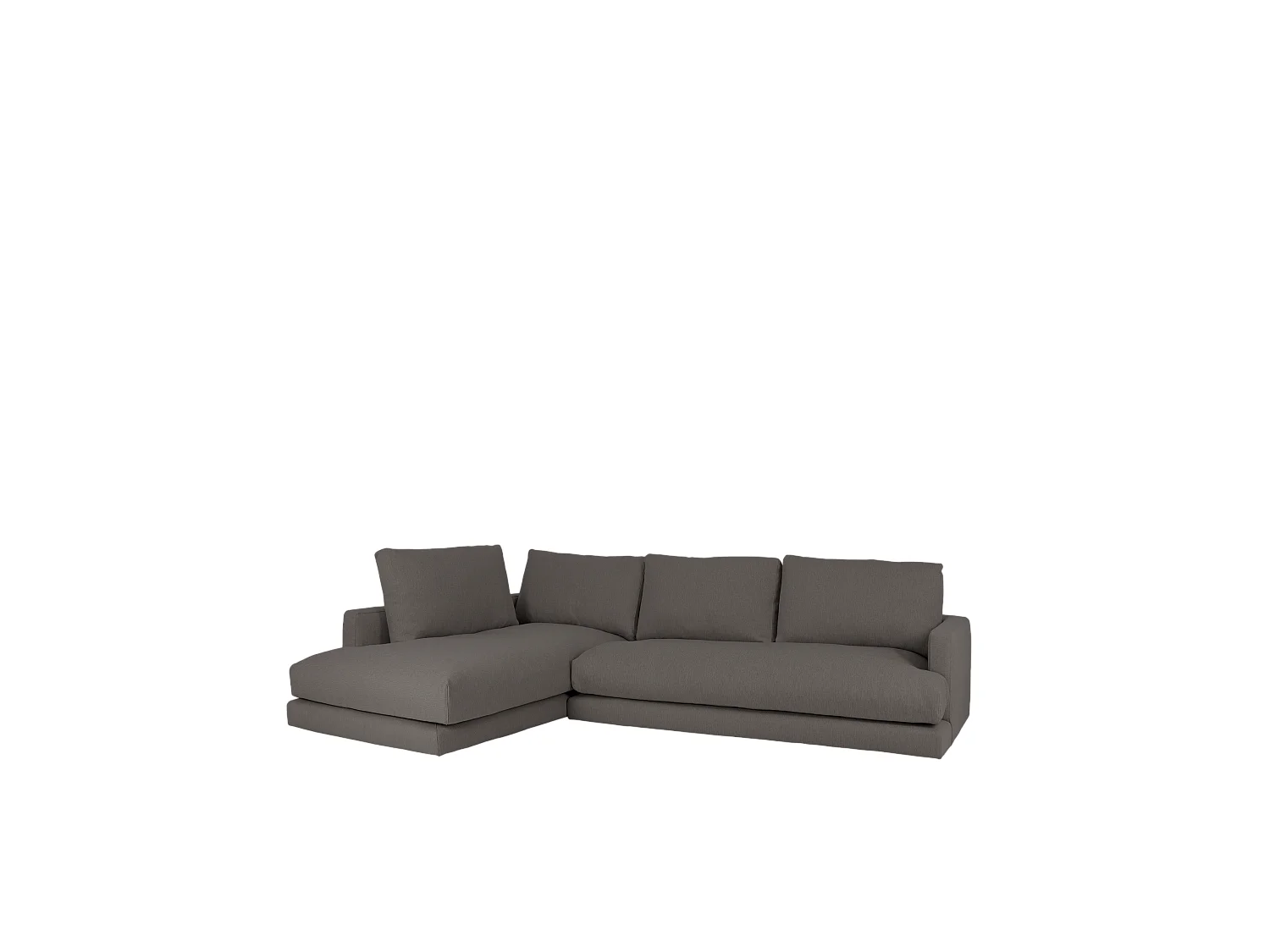 Sofá 3/4 plazas con chaise longue izquierdo tono gris oscuro 275x190cm - LAIA - DECOWOOD