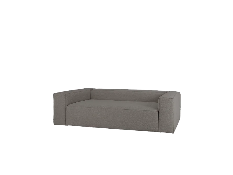 Sofá de 4 plazas de bouclé color gris oscuro de 260x110cm - LOLA - DECOWOOD