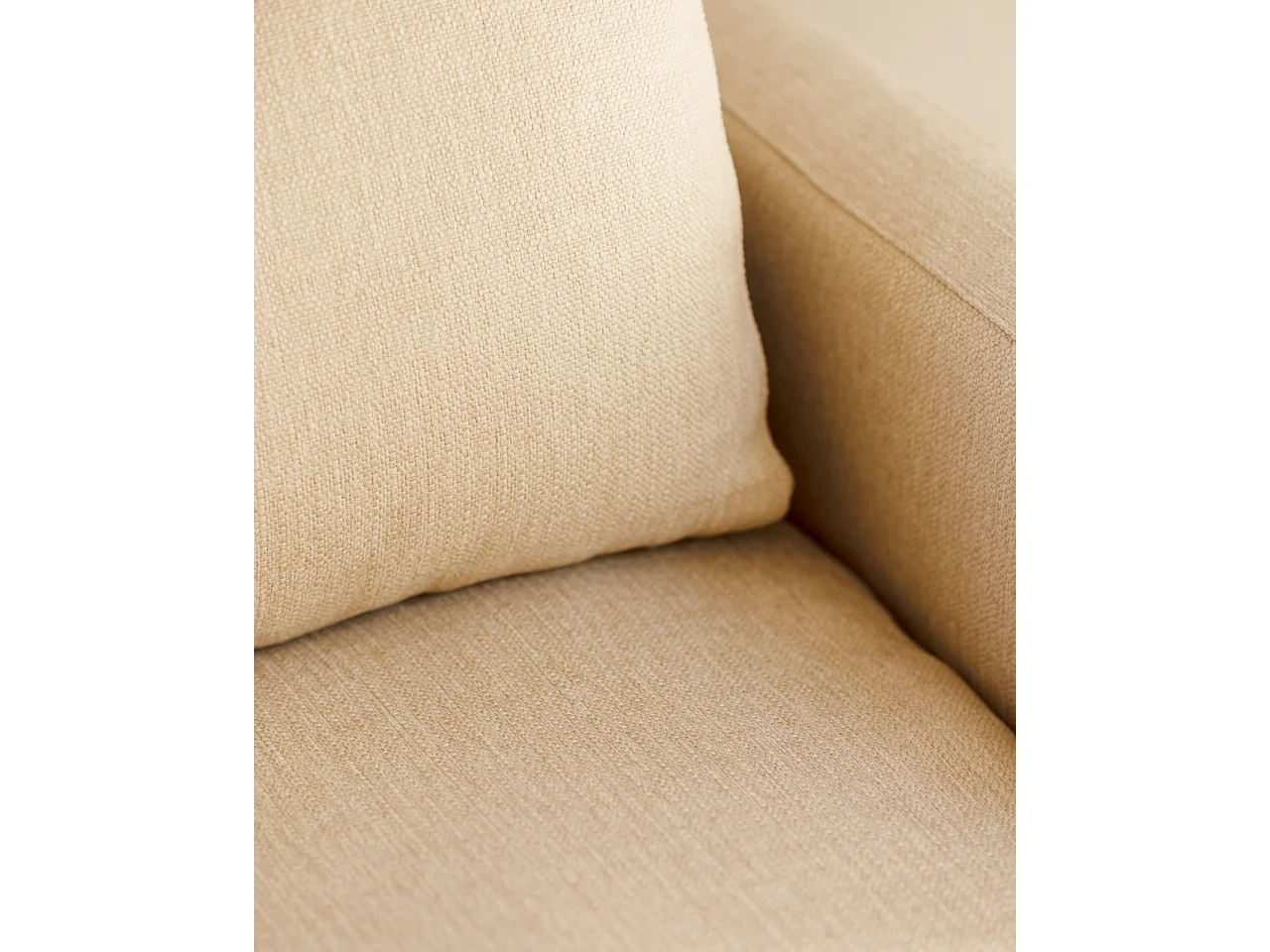 Sofá recto tono beige de 215x105cm - LAIA - DECOWOOD