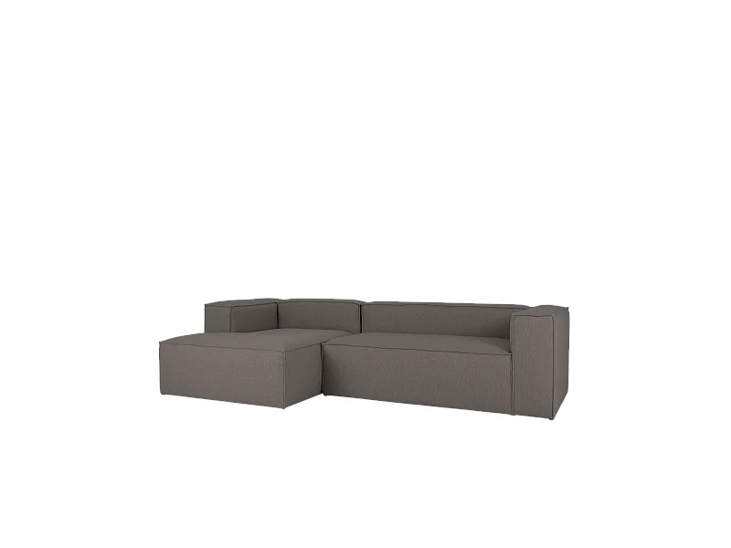 Sofá 4/5 plazas y chaise longue izquierdo color gris oscuro 300x175cm - LOLA - DECOWOOD