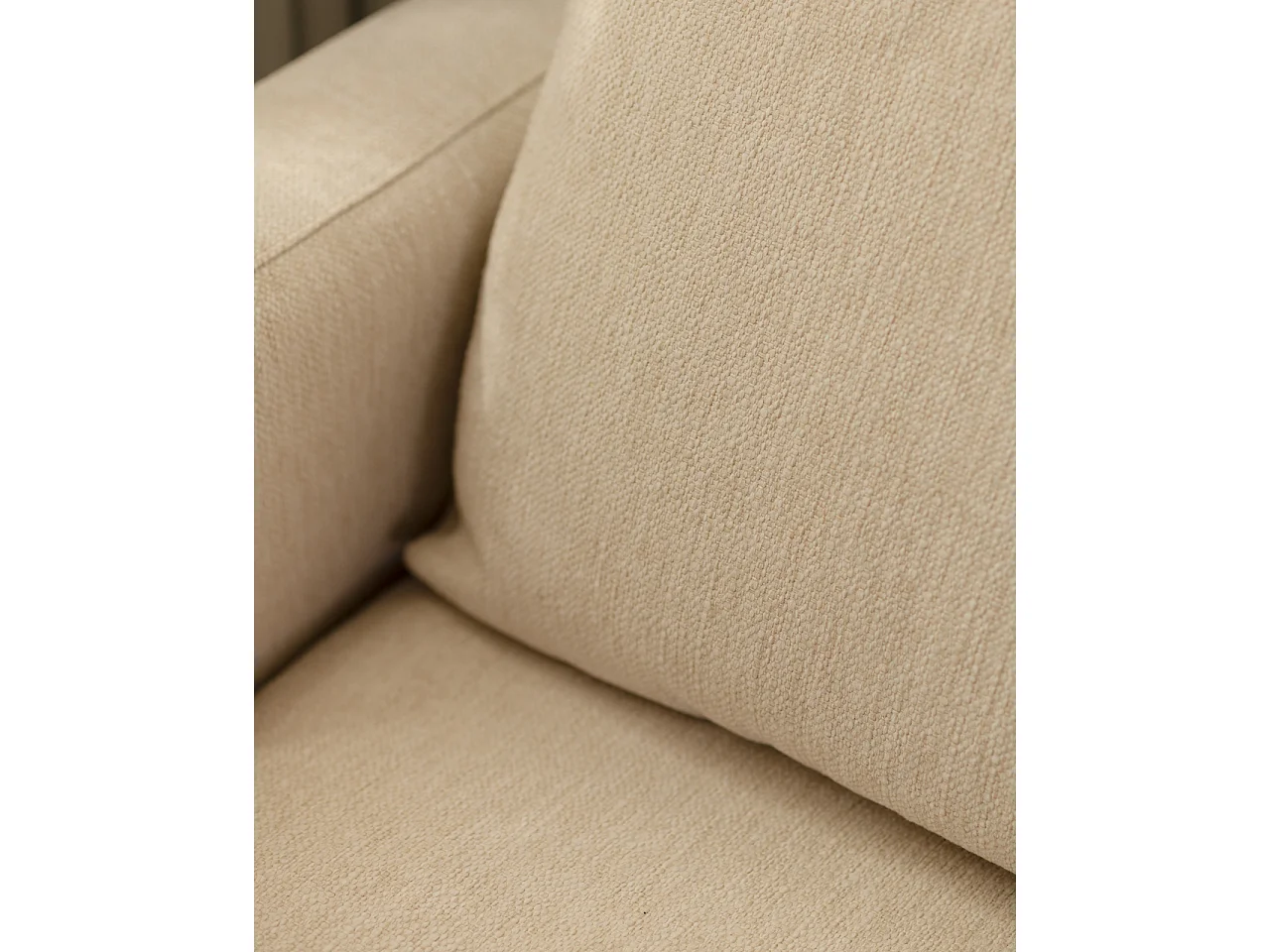 Sofá 3/4 plazas con chaise longue izquierdo tono beige 275x190cm - LAIA - DECOWOOD