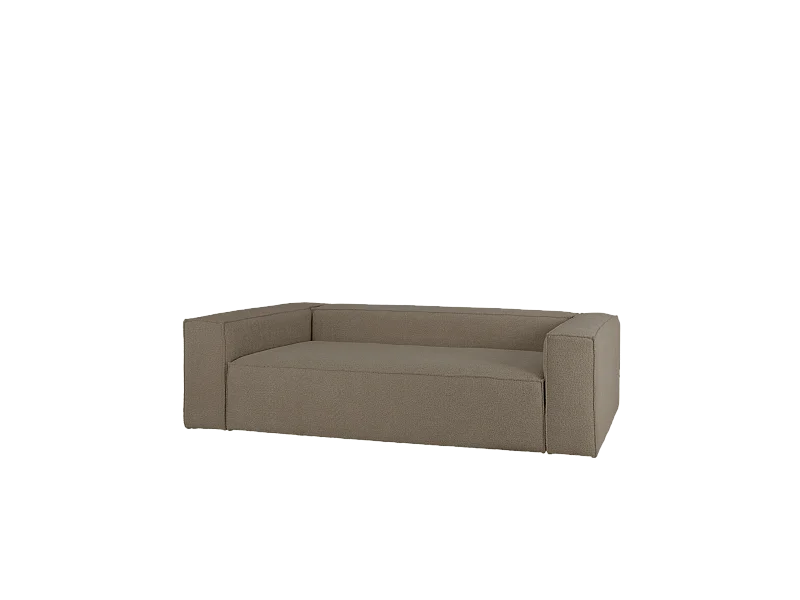 Canapé 3/4 places en bouclé marron 210x110cm