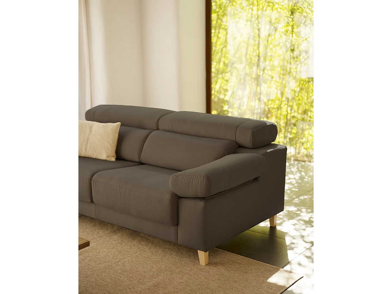 Canapé 3/4 places couleur gris foncé 215cm