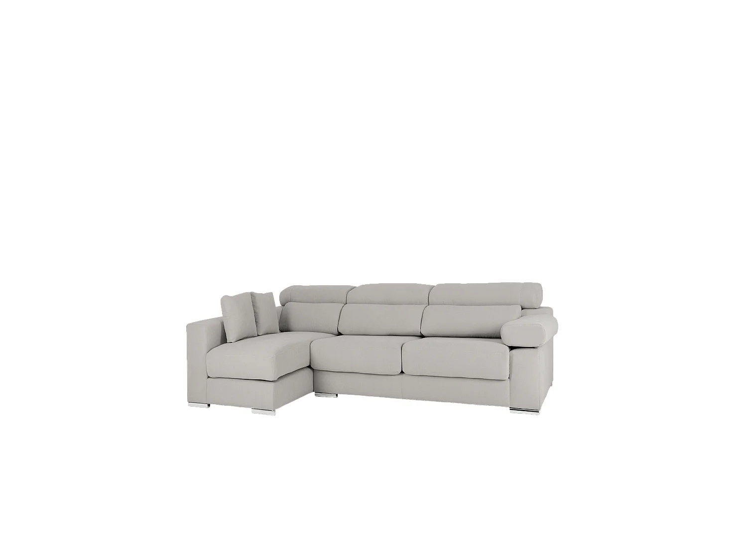 Canapé 4 places d'angle gauche couleur gris clair 278cm