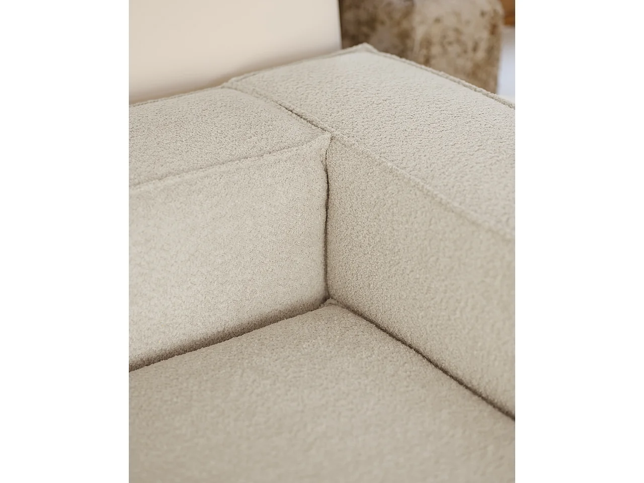 Divano 4 posti bouclé colore grigio chiaro 260x110cm