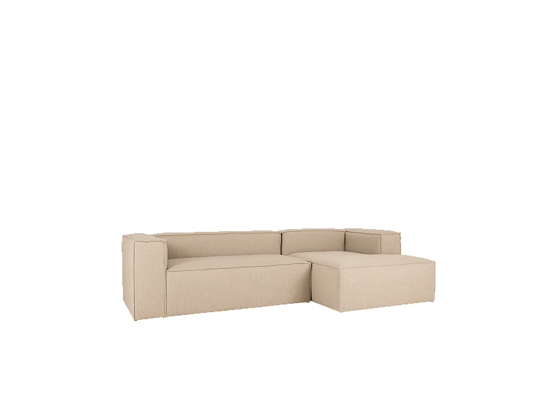 Canapé d'angle droit 3/4 places couleur beige 250x175cm
