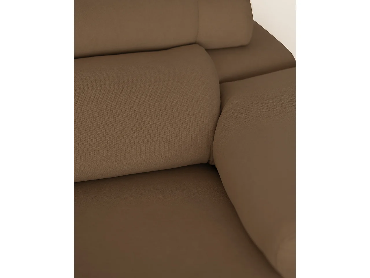 Sofá 4/5 plazas y chaise longue izquierdo color marron topo 300x168cm - SANDRA - DECOWOOD