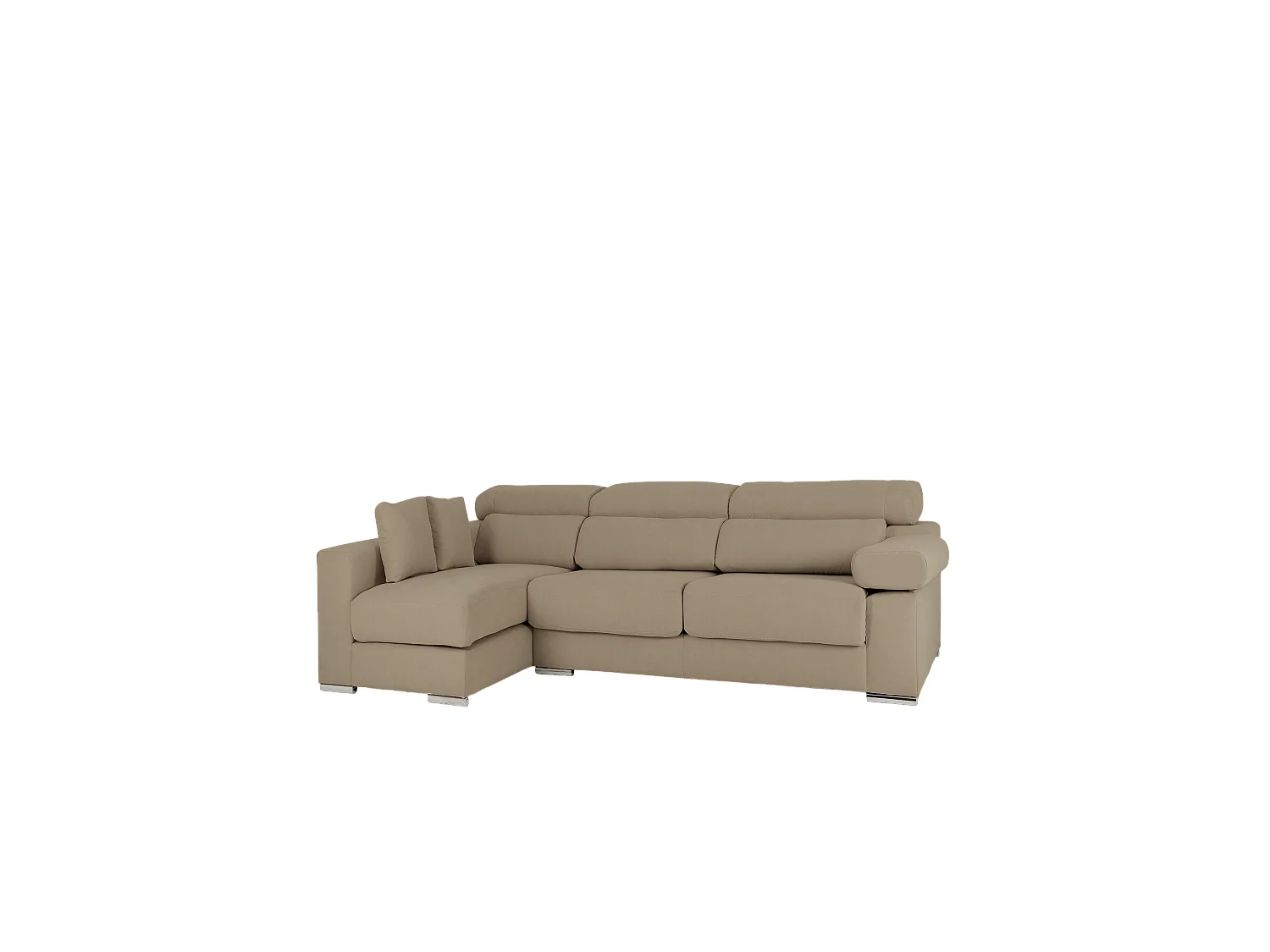 Canapé 4/5 places d'angle gauche couleur marron taupe 300cm