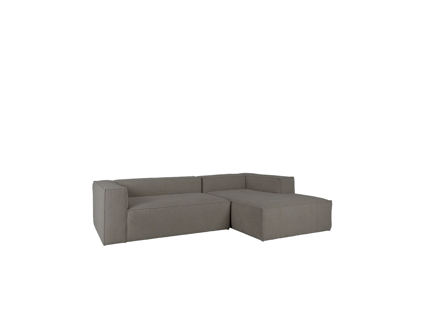 Sofá 4 plazas y chaise longue derecho color gris oscuro 250x175cm - LOLA - DECOWOOD