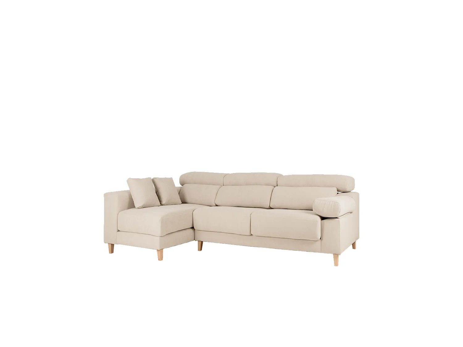 Canapé 4 places d'angle gauche couleur beige 278cm