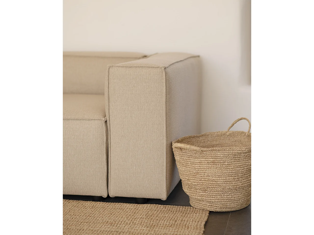 Canapé 3/4 places couleur beige 210x110cm