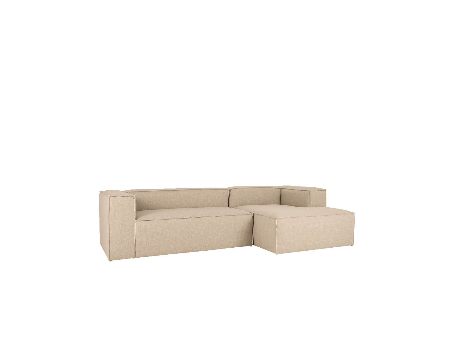 Sofá 4/5 plazas y chaise longue derecho color beige 300x175cm - LOLA - DECOWOOD