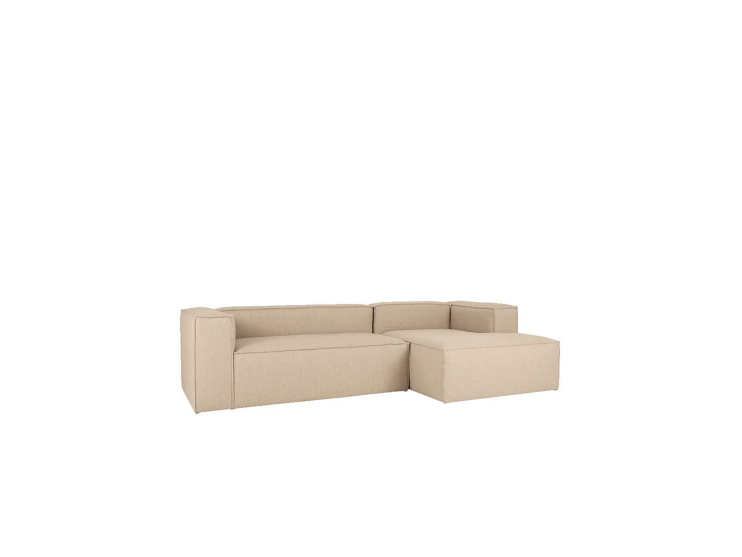 Canapé d'angle droit 4 places couleur beige 250x175cm