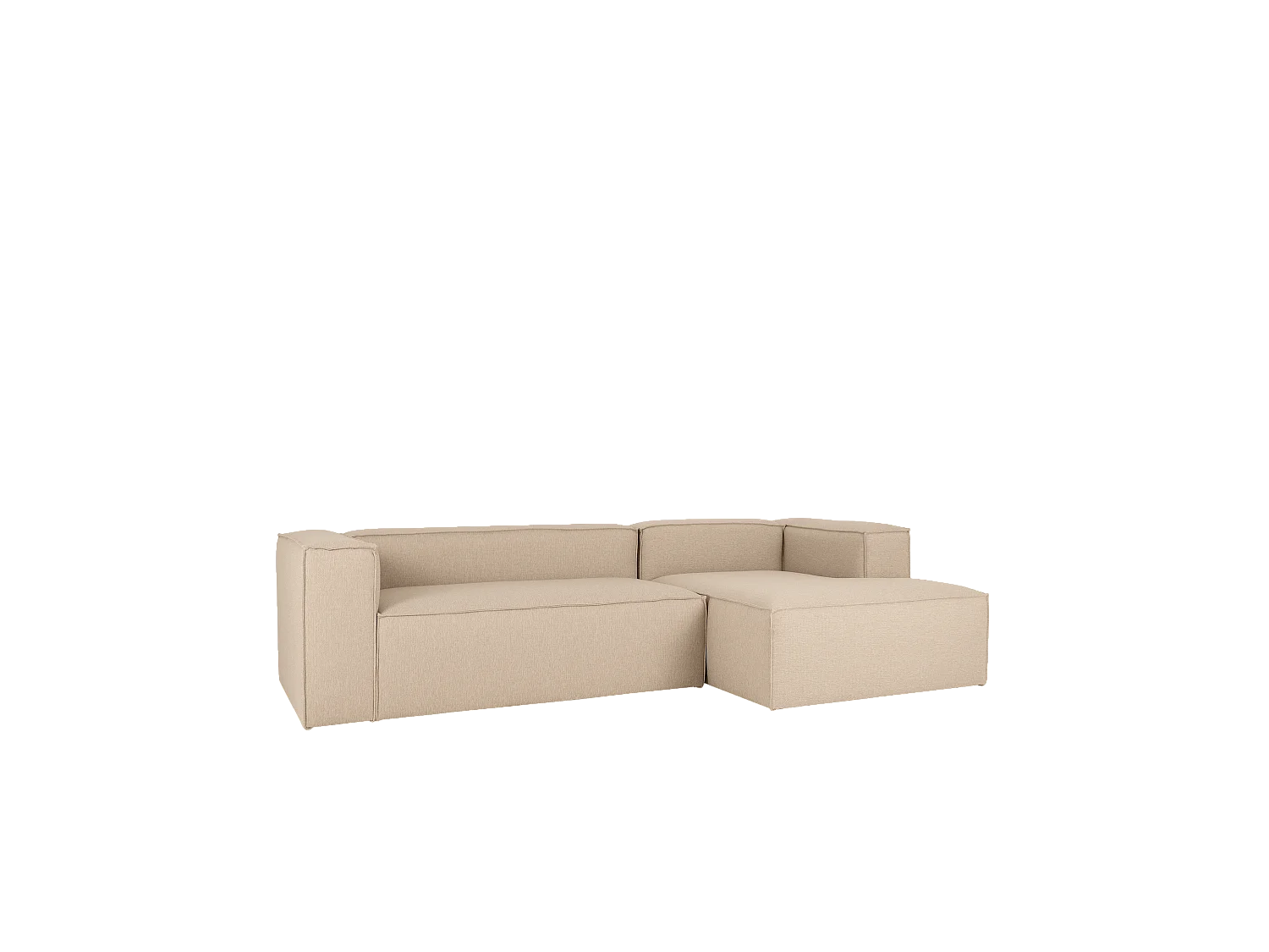 Sofá 4/5 plazas y chaise longue derecho color beige 300x175cm - LOLA - DECOWOOD