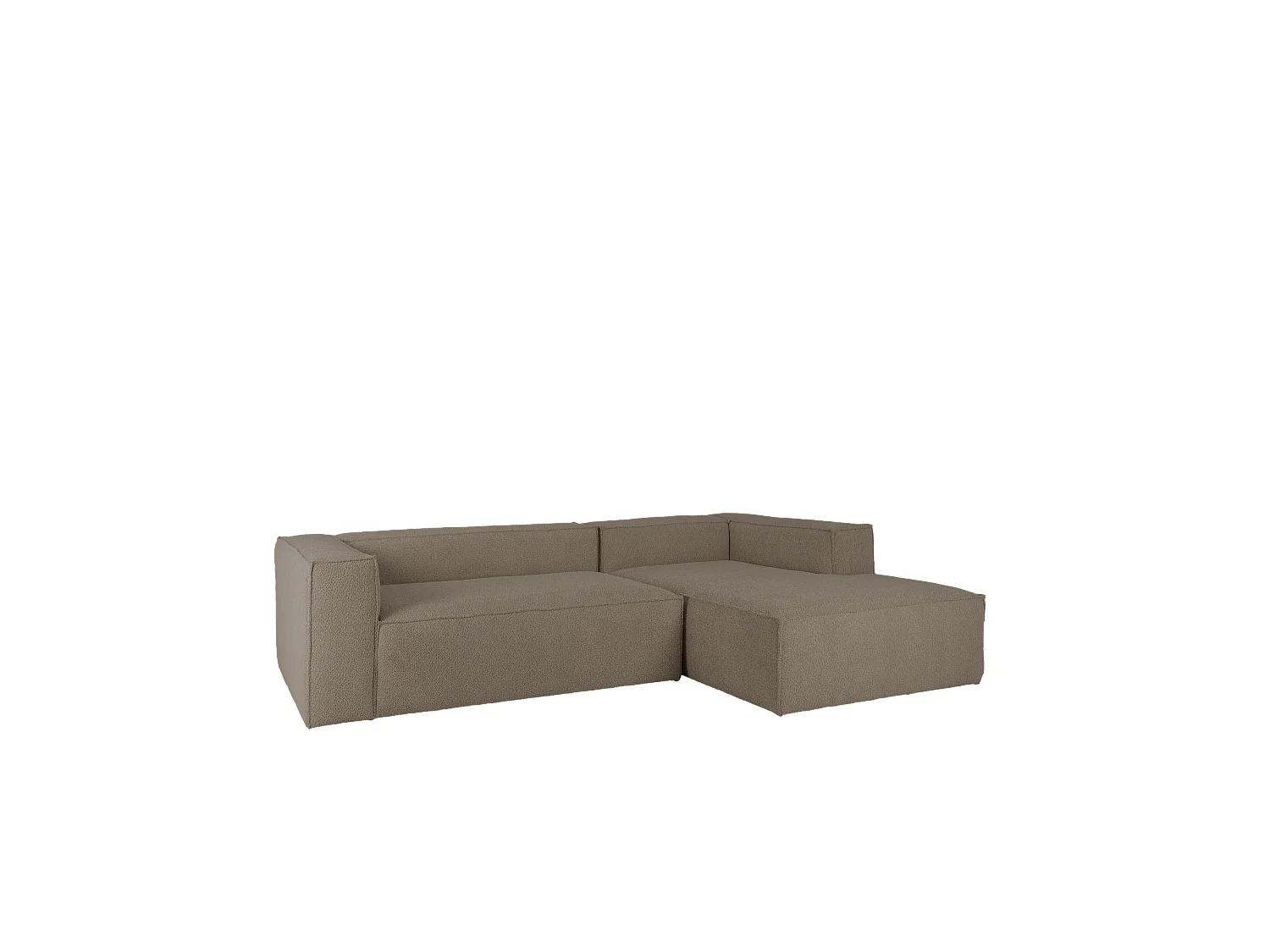 Sofá 4/5 plazas y chaise longue derecho color marrón 300x175cm - LOLA - DECOWOOD