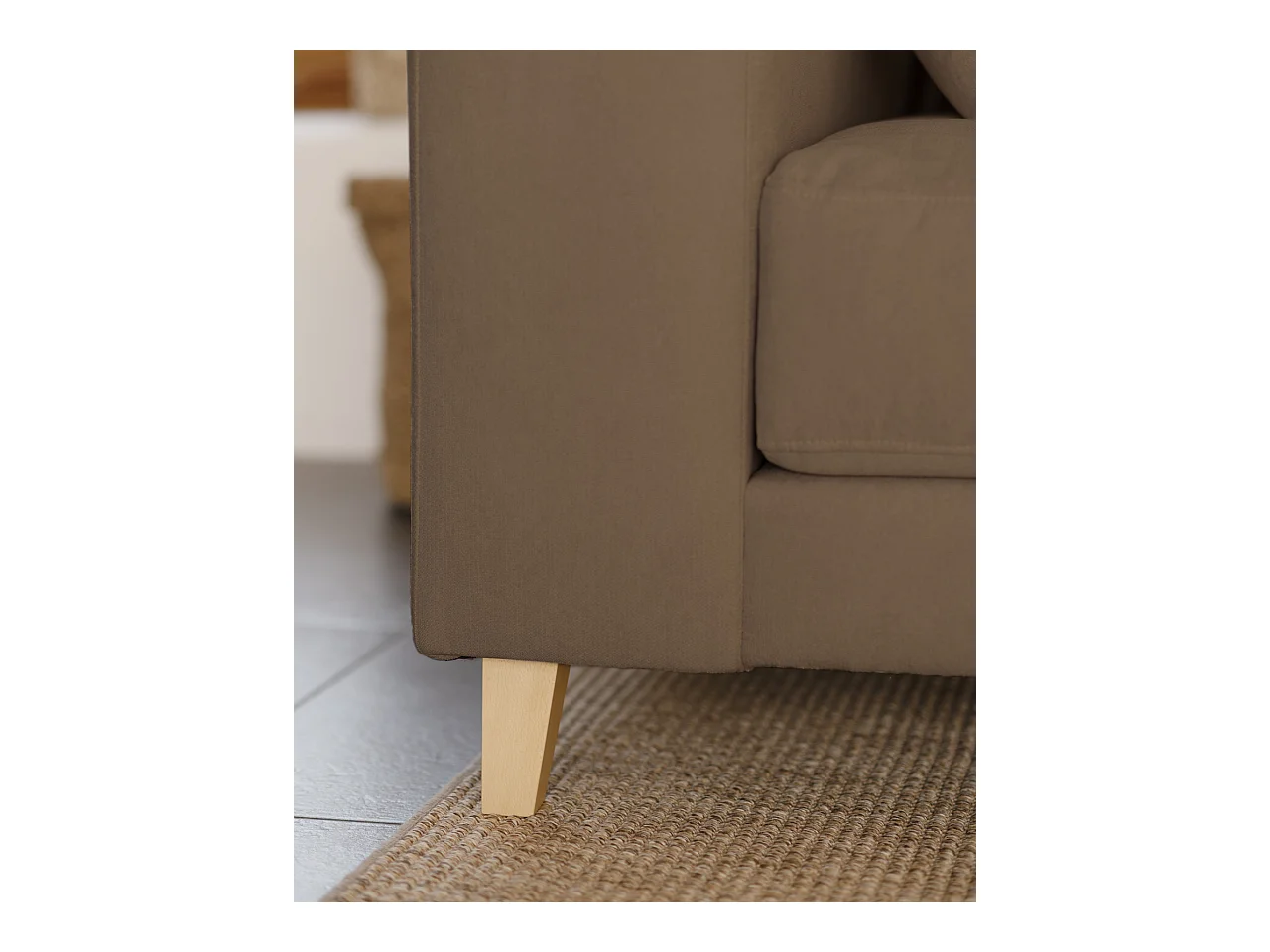 Canapé 4/5 places d'angle gauche couleur marron taupe 300cm