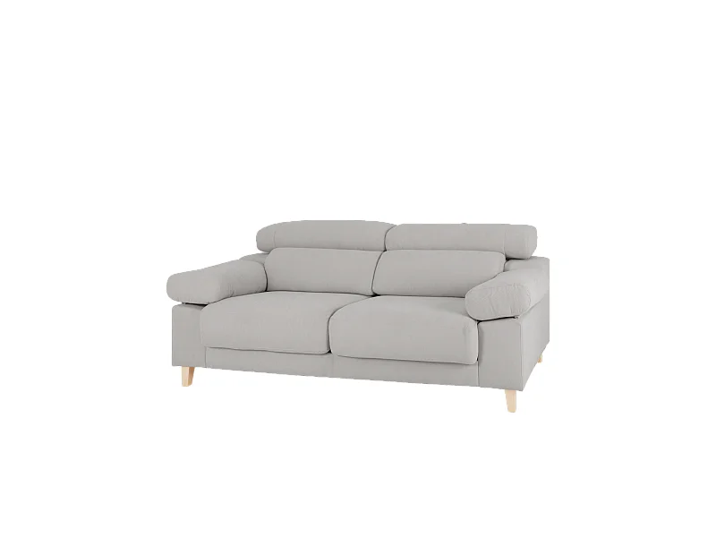 Sofá de 3/4 plazas color gris claro de 215x104cm - MONICA - DECOWOOD