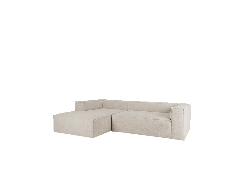 Sofá 4/5 plazas y chaise longue izquierdo color gris claro 300x175cm - LOLA - DECOWOOD