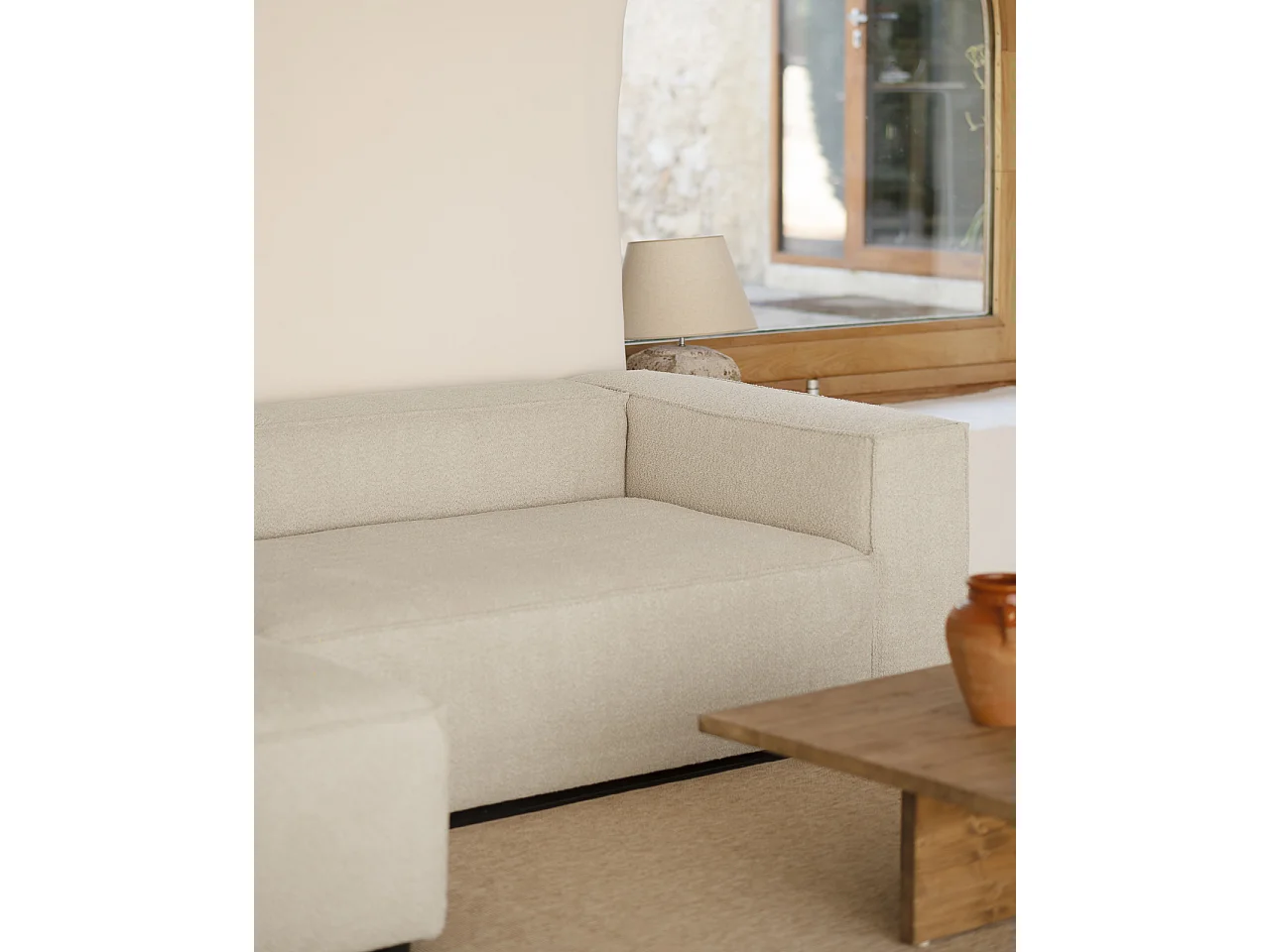 Divano 4/5 posti chaise longue sinistra colore grigio chiaro 300x175cm