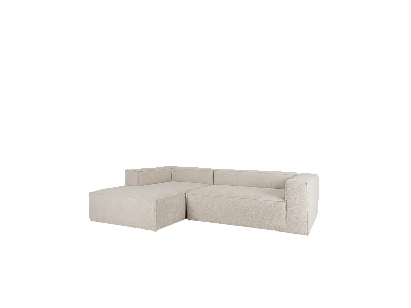 Sofá 4/5 plazas y chaise longue izquierdo color gris claro 300x175cm - LOLA - DECOWOOD