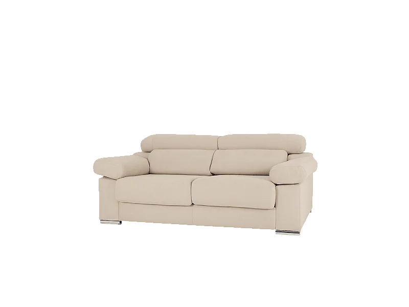 Sofá de 3/4 plazas color beige de 215x104cm - SANDRA - DECOWOOD
