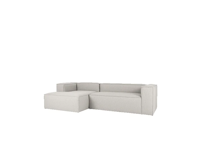 Sofá 4 plazas y chaise longue izquierdo color gris claro 250x175cm - LOLA - DECOWOOD