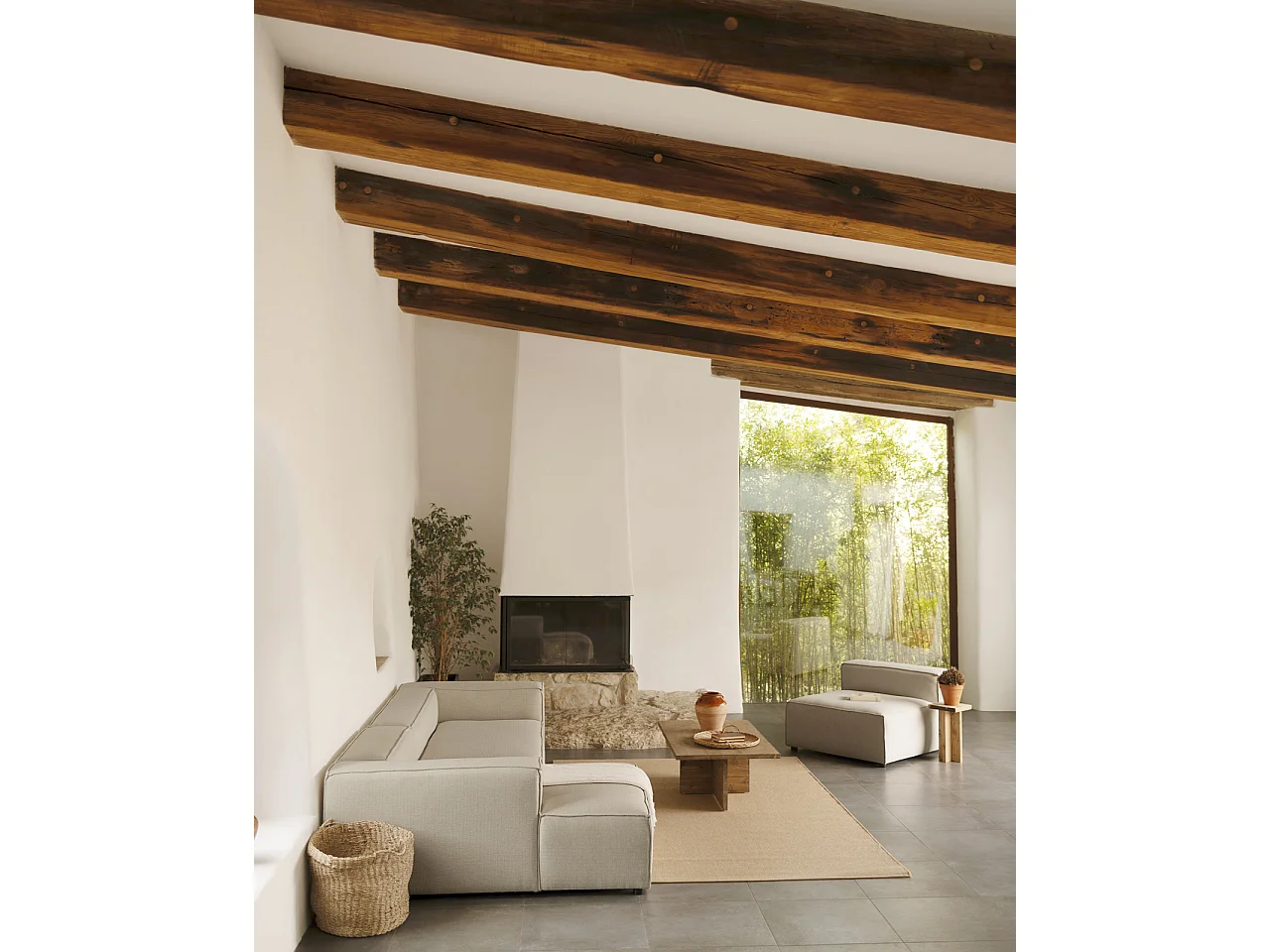 Canapé d'angle gauche 3/4 places couleur gris clair 250x175cm