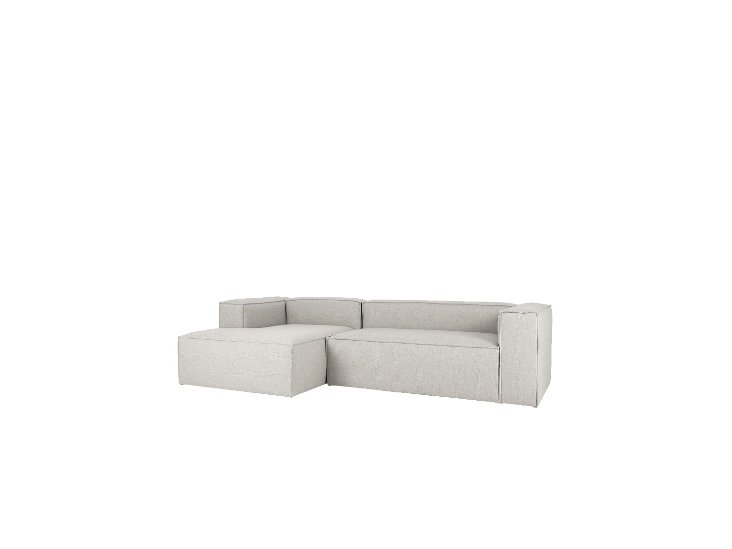 Sofá 4 plazas y chaise longue izquierdo color gris claro 250x175cm - LOLA - DECOWOOD