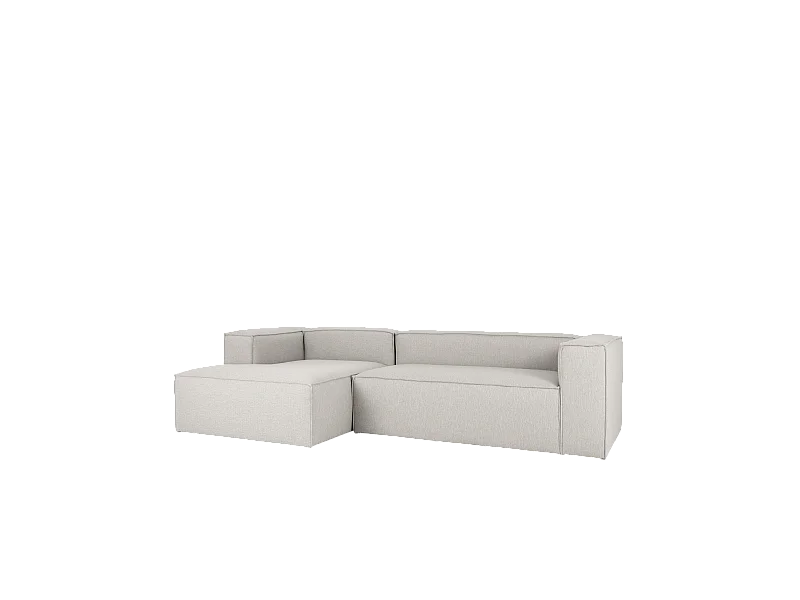 Sofá 4 plazas y chaise longue izquierdo color gris claro 250x175cm - LOLA - DECOWOOD