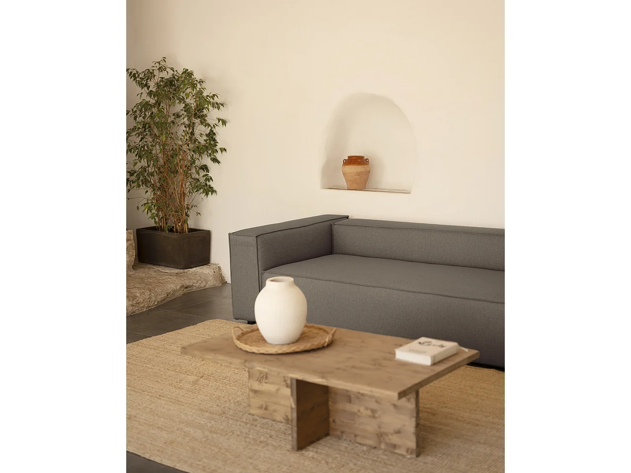 Divano 3/4 posti colore grigio scuro 210x110cm