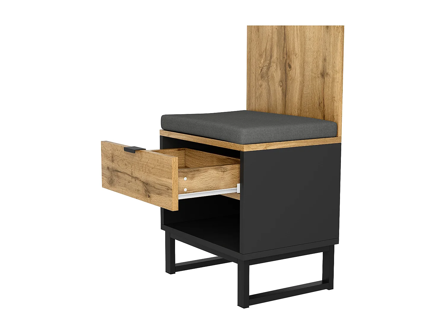 Ensemble Vestiaire - avec tabouret à chaussures et 2 tiroirs - Naturel