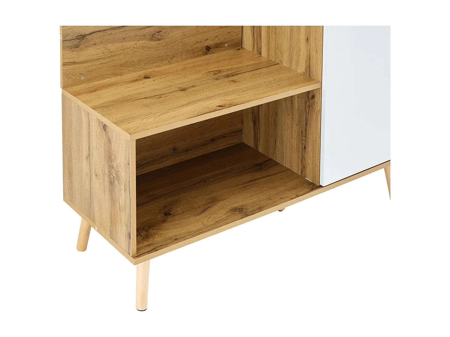 Garderobe met kapstok + schoenenkast + spiegel - Naturel