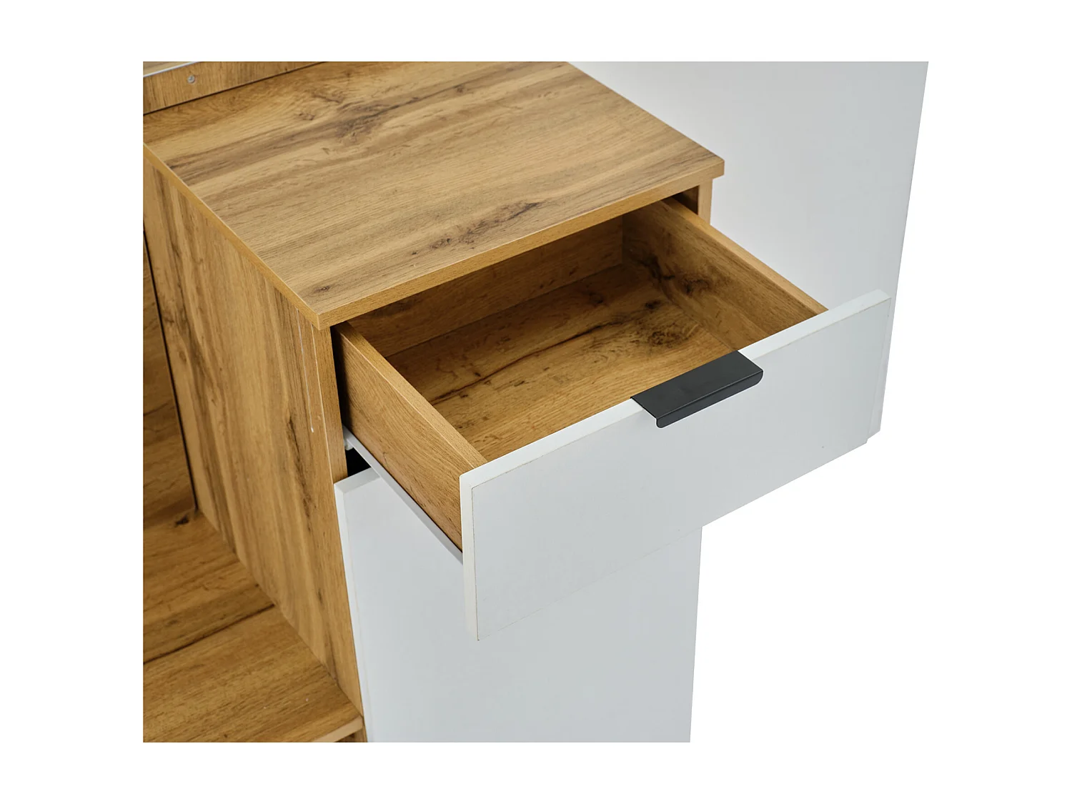 Garderobe met kapstok + schoenenkast + spiegel - Naturel