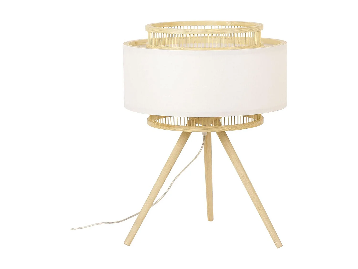 Lampe de salon DKD Home Décor Marron Polyester Blanc Bambou