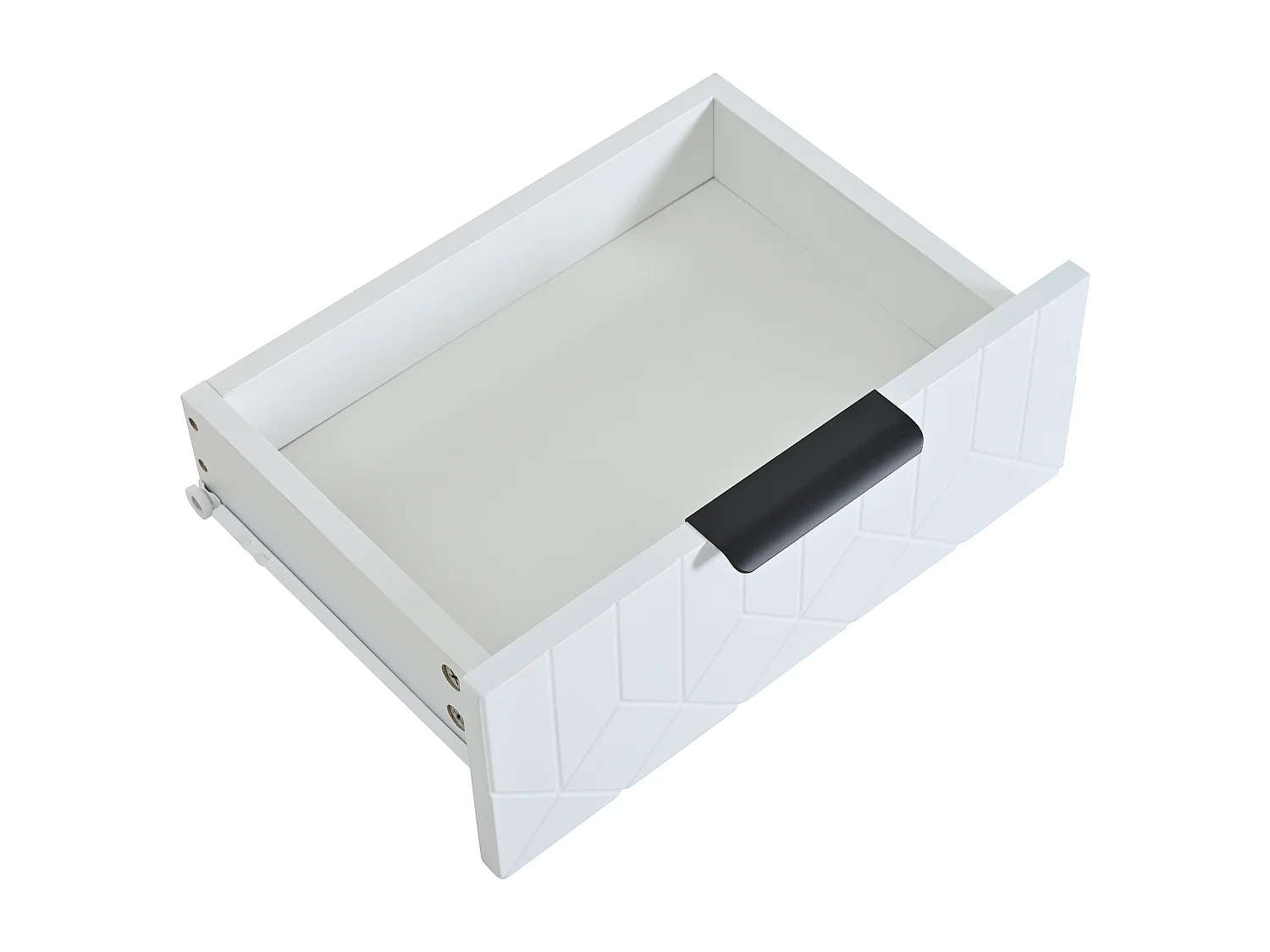 Table console moderne, avec 2 tiroirs, pieds réglables, Blanc & Noir