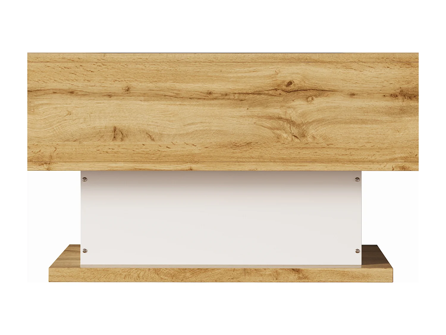 Tavolino con LED - MDF - 2 cassetti - Naturale