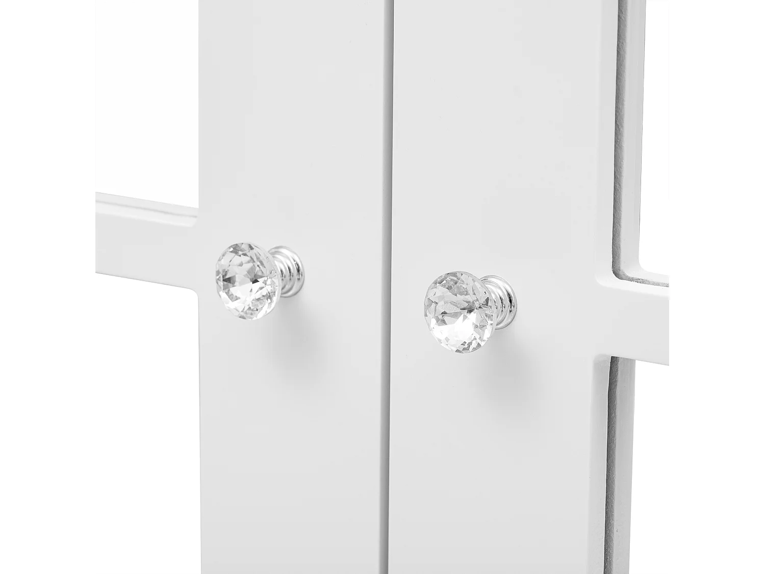 Buffet avec 4 portes vitrées - avec étagères réglables - Blanc