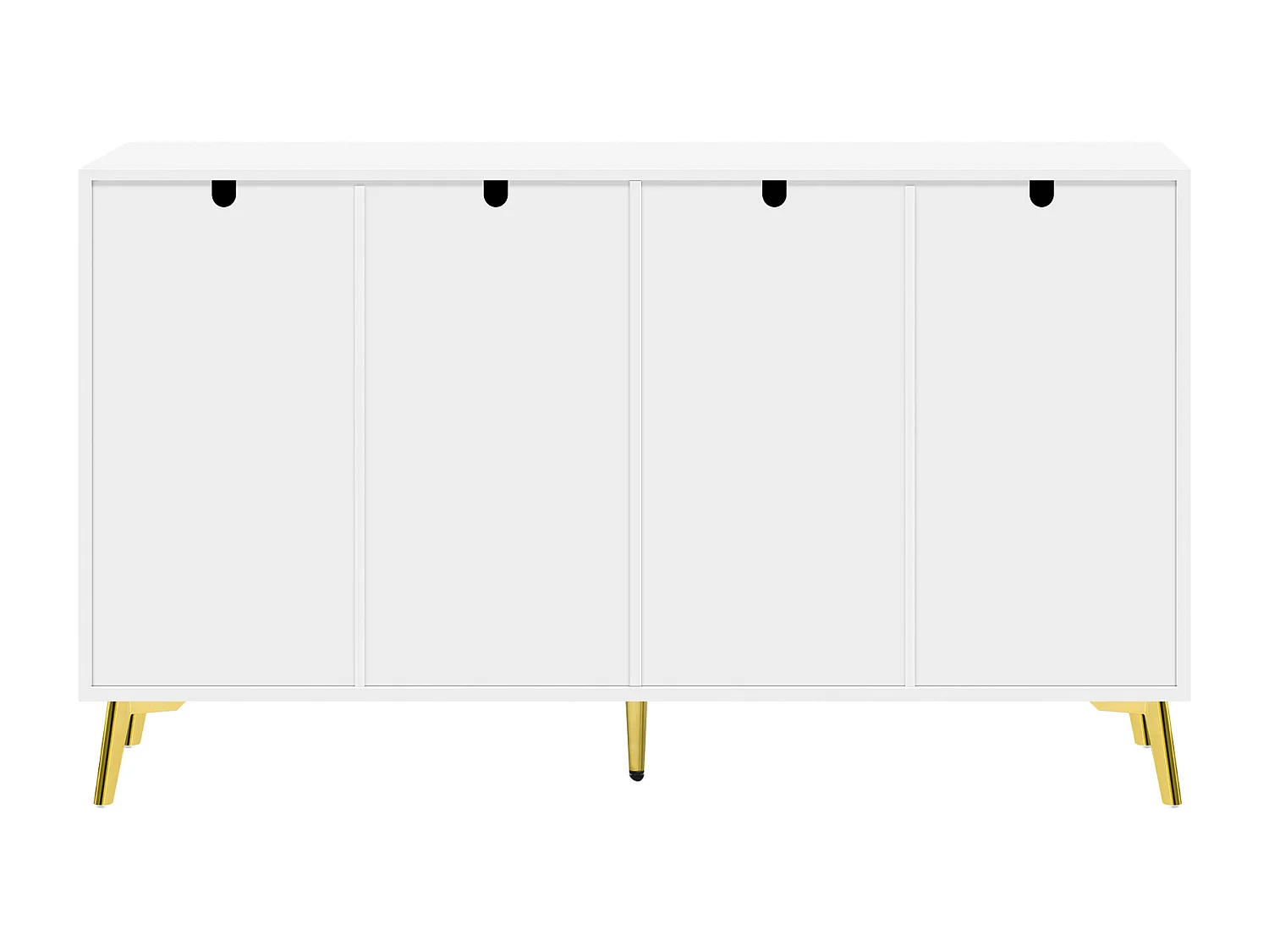 Buffet scandinave - 4 portes et 4 tiroirs - avec étagères réglables - Blanc