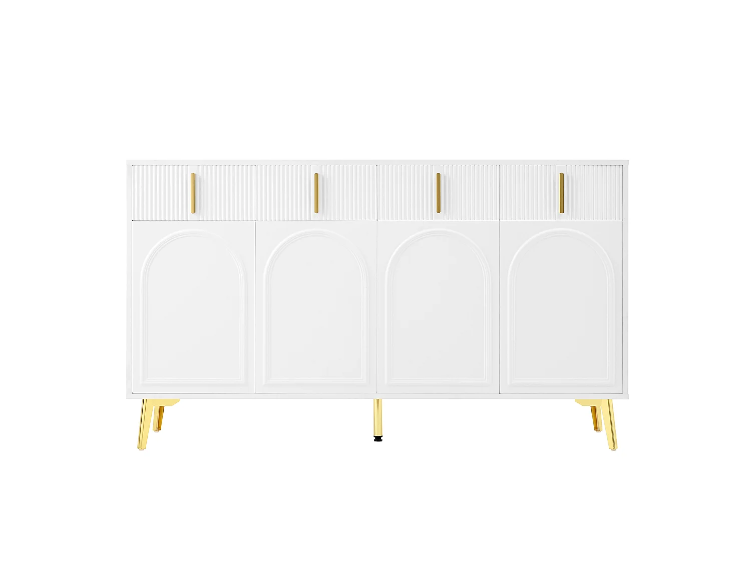 Credenza scandinava - 4 ante e 4 cassetti - con ripiani regolabili - Bianco