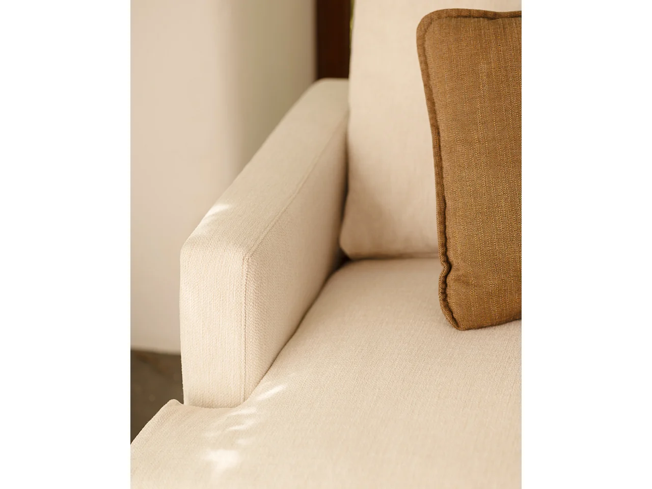 Canapé droit couleur blanc cassé de 215cm