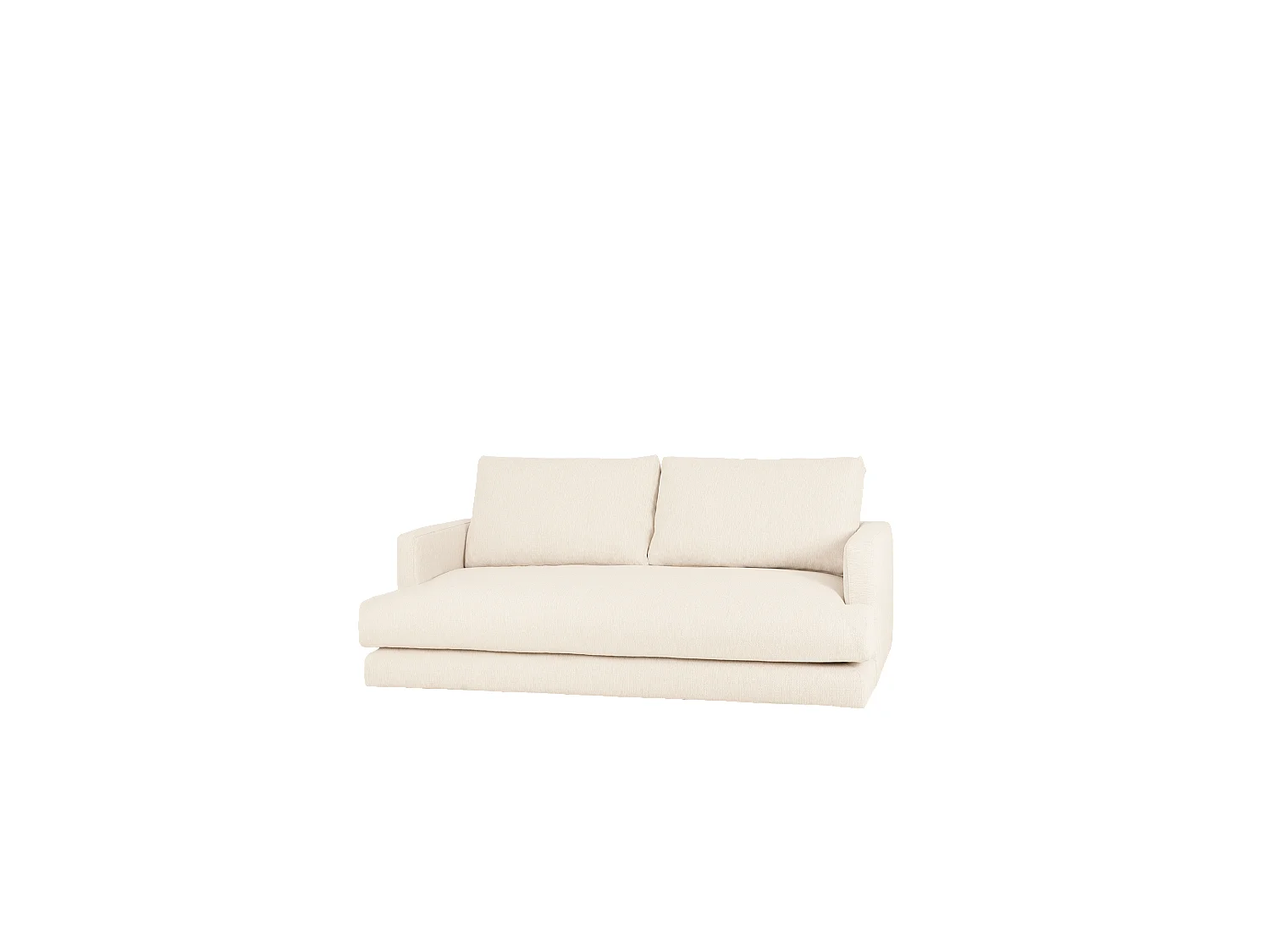 Sofá recto tono blanco roto de 215x105cm - LAIA - DECOWOOD