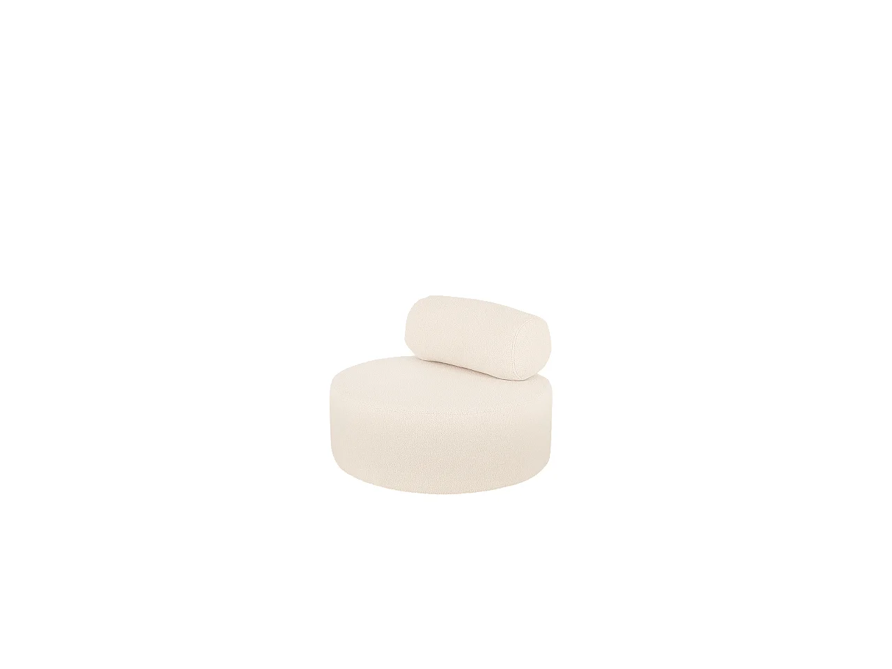 Fauteuil en bouclé rond couleur blanc 105x50cm