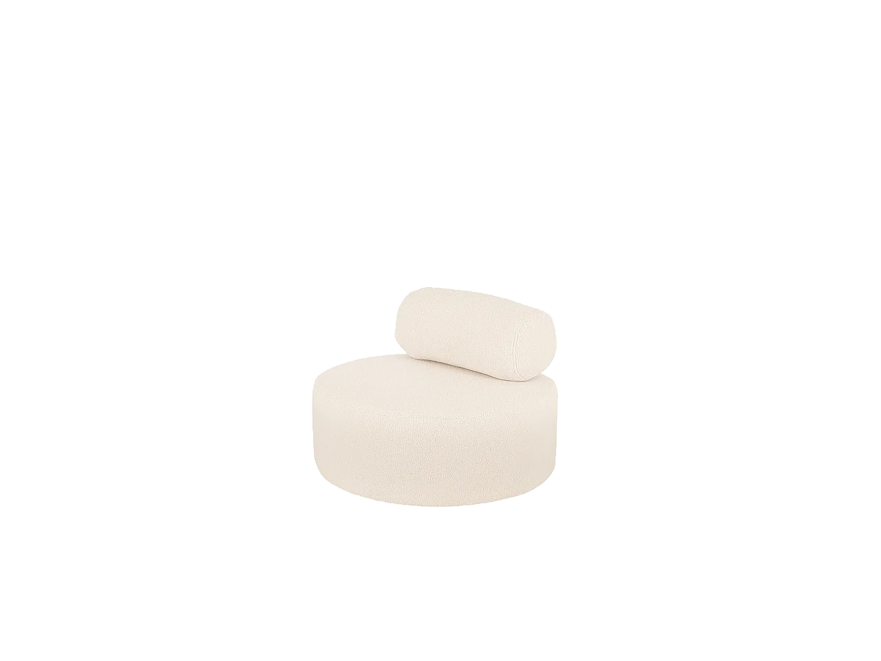 Sillón de buclé redonda color blanco 105x50cm - ANE - DECOWOOD
