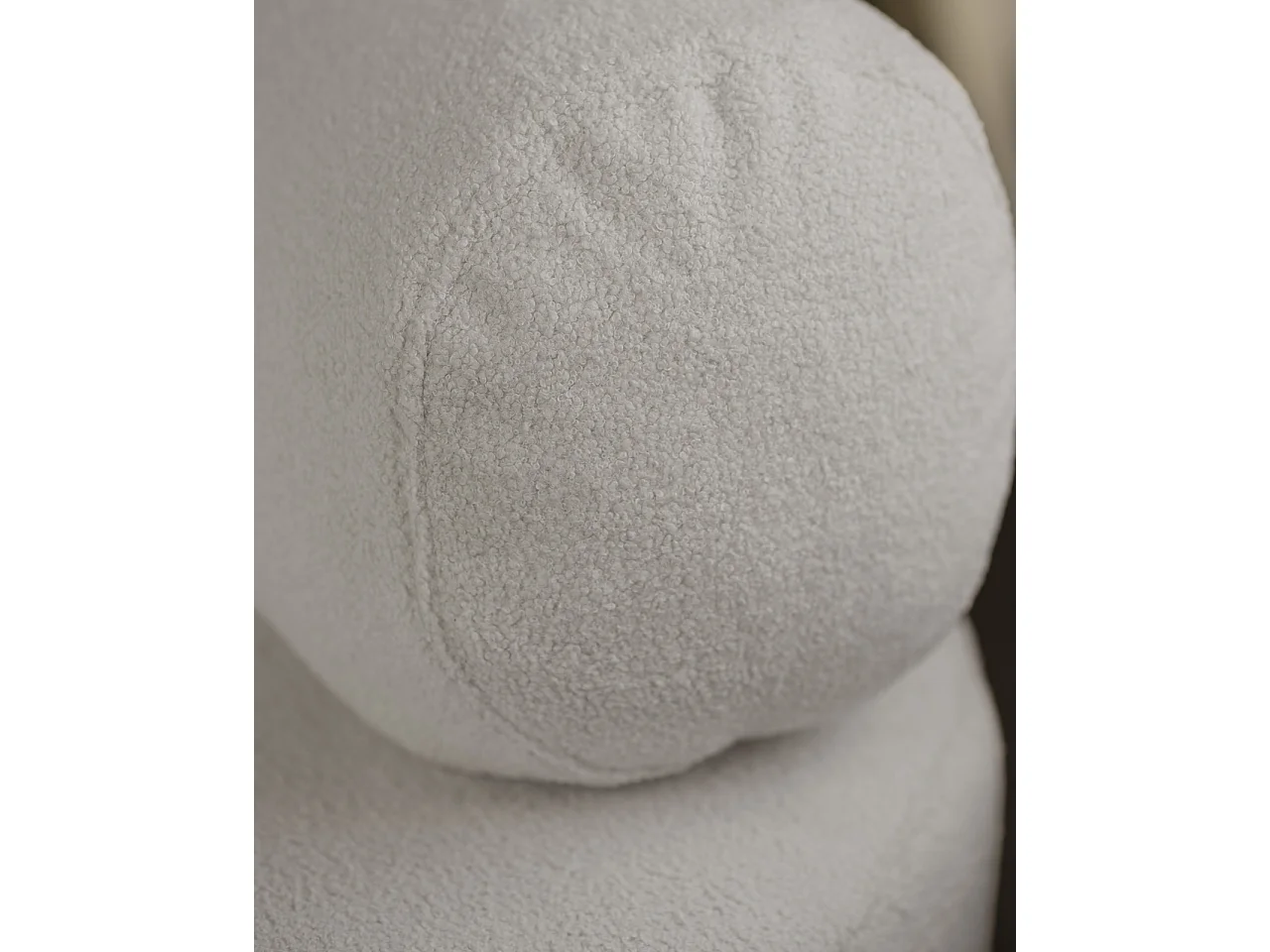 Fauteuil en bouclé rond couleur gris clair 105x50cm