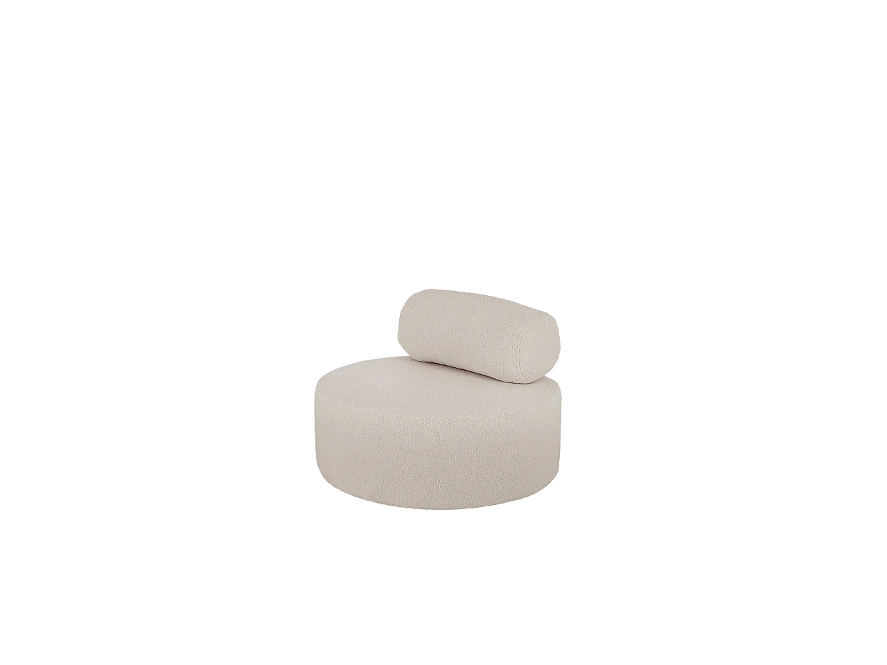 Sillón de buclé redonda color gris claro 105x50cm - ANE - DECOWOOD