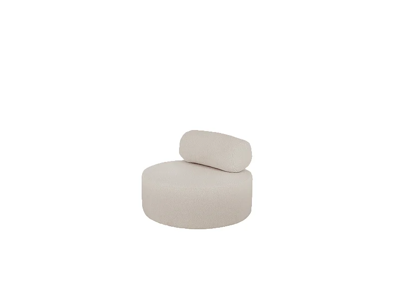 Fauteuil en bouclé rond couleur gris clair 105x50cm