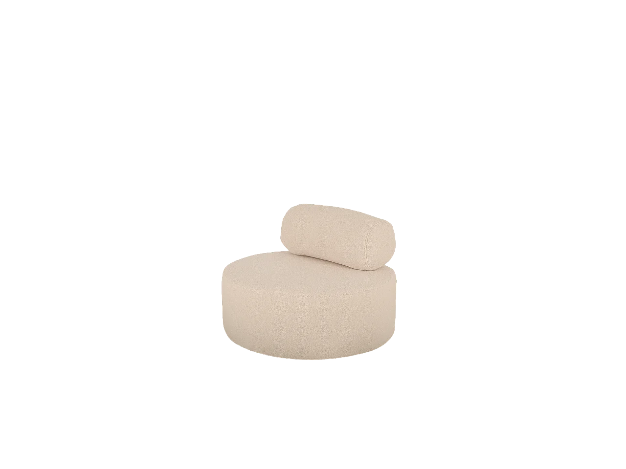 Sillón de buclé redonda color beige 105x50cm - ANE - DECOWOOD