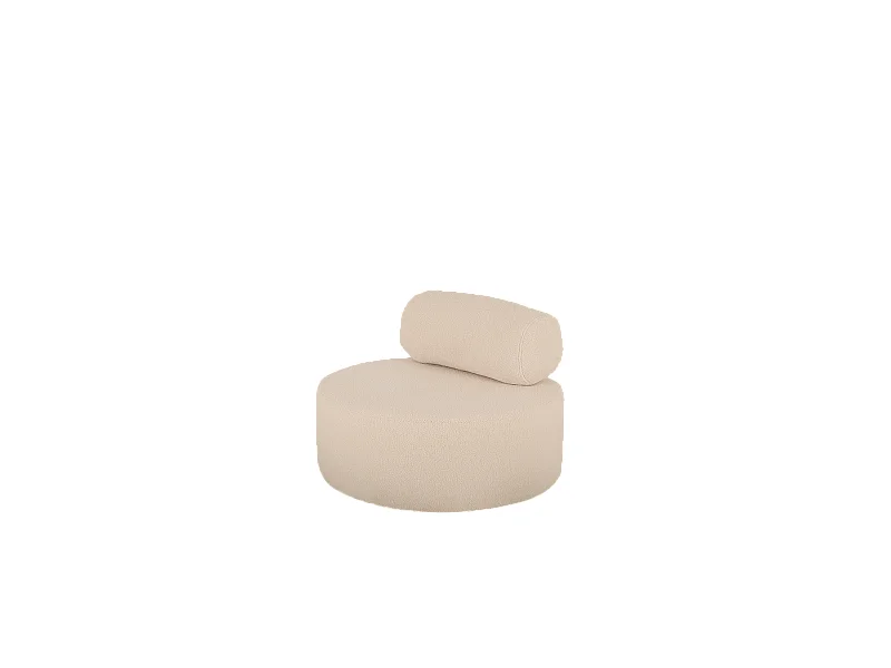 Fauteuil en bouclé rond couleur beige 105x50cm