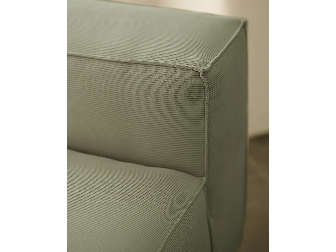 Sillón de pana color verde azulado 130x110cm - LOLA - DECOWOOD